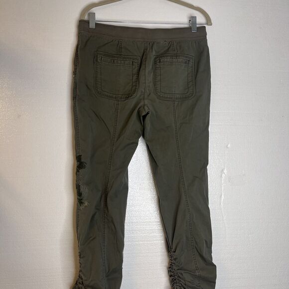 INC International Concepts Y2K Green Khaki Ruched Ankle Embroidered Pants size 4 - Picture 4 of 8